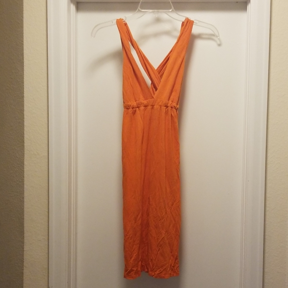 Last chance! Orange swim cover up dress